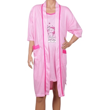 Image 1 of Розов комплект за кърмачки - нощница и халат