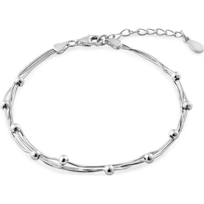 AGAIN Jewelry Trojitý strieborný náramok pre ženy Hádok AJNR0023