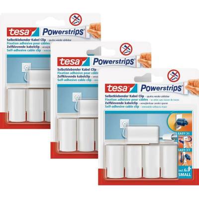 tesa POWERSTRIPS® Klip na kábel Powerstrips® biela Množstvo: 15 ks