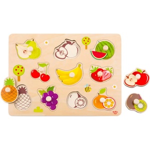 Tooky Toy Дървен Пъзел с дръжки Плодове ty854