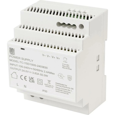 TRU COMPONENTS TC-YSD100S-2403830 sieťový zdroj na montážnu lištu (DIN lištu), 24 V/DC, 3.83 A, 92 W, výstupy 1 x