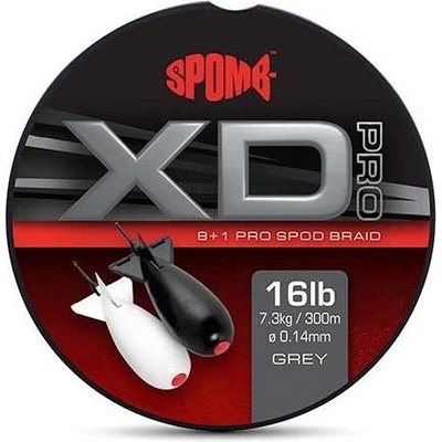 Spomb Šňůra XD Pro Braid Grey 8+1 300m 0,14mm 7,3kg