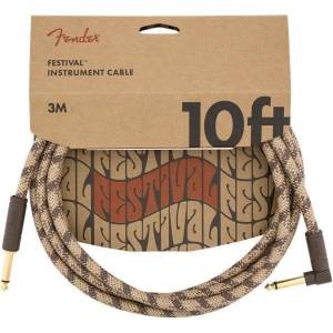 Fender Festival Series Brown 3 m Директен - Ъглов Инструментален кабел (0990910022)