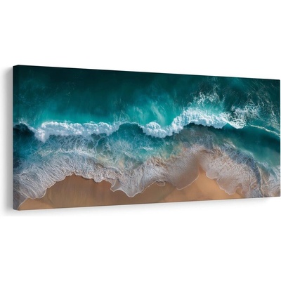 Obraz oceánská pěna a písečné pobřeží - 120x60