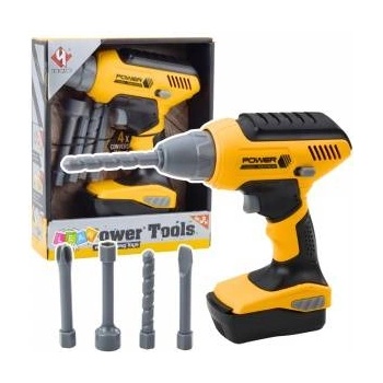 LEAN Toys Battery Powered Drill Driver 4 Interchangeable Bits LED Light
