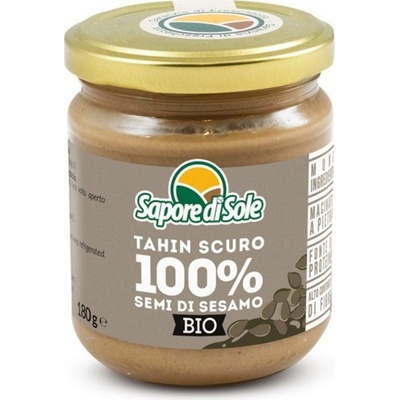 Sapore di Sole Bio 100% celozrnný sezamový krém - tmavé tahini - 180 g