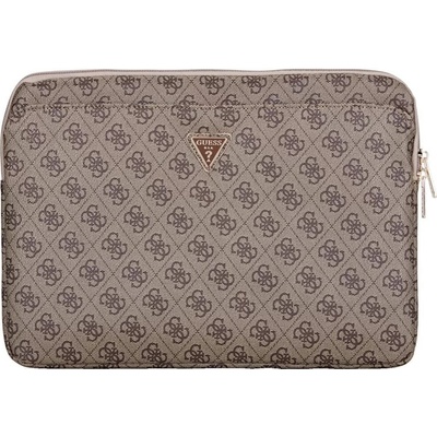 Guess Bag Sleeve 14" 4G Zipper Pocket Triangle Logo brown GUCS14ZP4DPTW