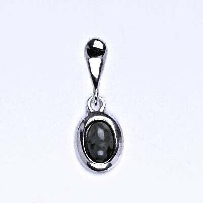 Čištín Stříbrný přívěsek přírodní Obsidián 6x4 P 1353 22