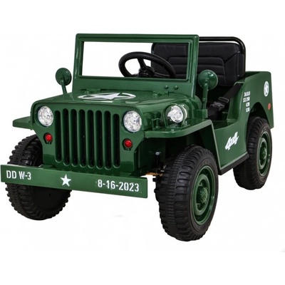 Giga elektrický vojenský RETRO JEEP 4x4 zelená