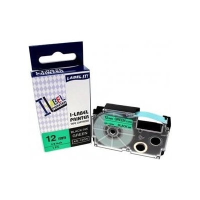 ALLPRINT Xerox páska s Casio XR-12GN1, 12mm x 8m, černý tisk / zelený podklad - kompatibilní