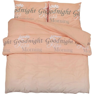Комплект спално бельо, розово, 260x220 см, памук