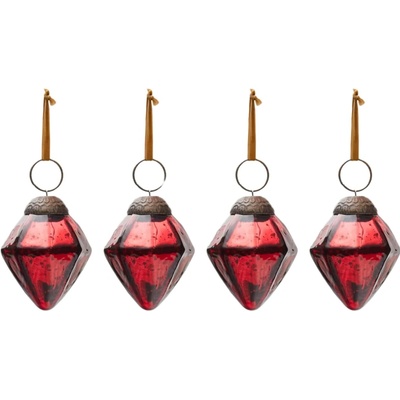 Set čtyř skleněných vánočních ozdob Kave Home Argin 6 cm