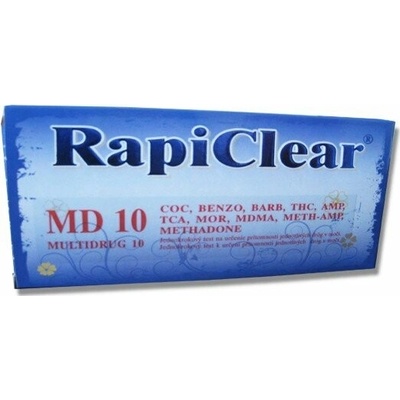 RapiClear test na přítomnost drog v moči Multidrug 10