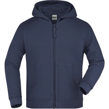 James & Nicholson Detská mikina na zips s kapucňou JN059k - Tmavomodrá