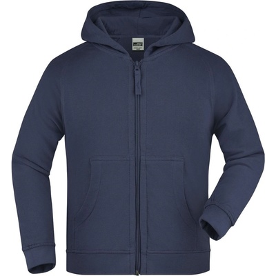 James & Nicholson Detská mikina na zips s kapucňou JN059k - Tmavomodrá
