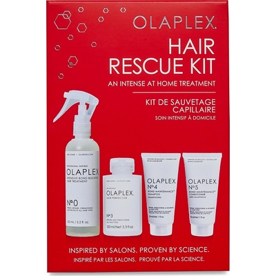 Olaplex Hair Rescue Pro Holiday šampon No.4 30 ml + kondicionér No. 5 30 ml + péče No. 3 100 ml + hloubková péče No. 0 155 ml dárková sada