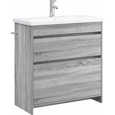 vidaXL Комплект мебели за баня Сив Сонома 81 x 40 x 84, 5 см (3404271)