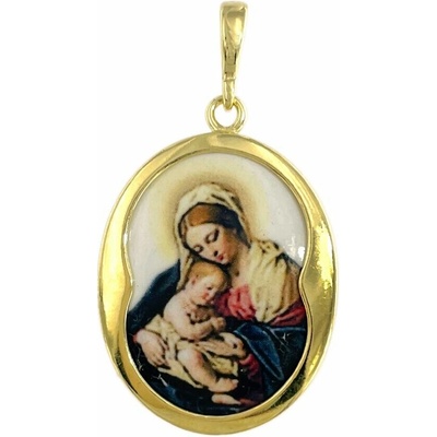 Infinitysilver Přívěsek madonka bílo červeno modrá pozlacená 446759009G
