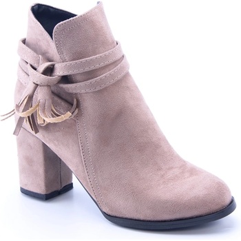 Johns Athletic Дамски велурени боти с ток 2945 - Визон #360250 (360250_Визон)