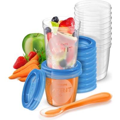 Philips Чашки за съхраняване на храна Philips Avent, 10 броя SCF721/20 (SCF721/20)