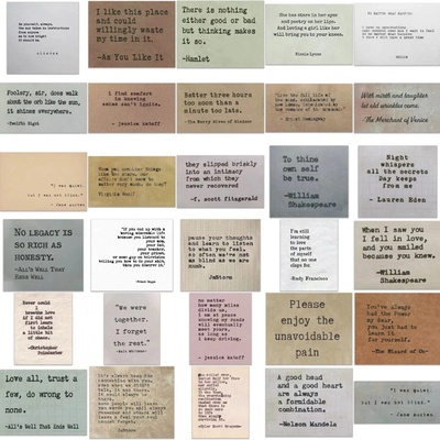 Súprava 60 samolepiek - Pastel Quotes