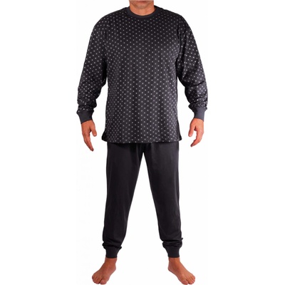 H&F Hopefine Mireček pánské pyžamo s náplety W-042C tmavě šedá