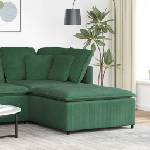 vidaXL Модулен диван с табуретка, тъмнозелен, 100x100x48 см (4104502)