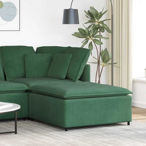 vidaXL Модулен диван с табуретка, тъмнозелен, 100x100x48 см (4104502)