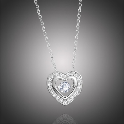 Grace Silver Jewellery Stříbrný Swarovski elements simonita - srdce NH1161-YP1049 Stříbrná