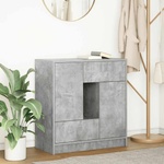 vidaXL Бюфет с чекмеджета и вратички, бетонно сив, 70, 5x34x74, 5 см (861844)