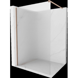 Mexen Kioto фиксирана душ стена Walk-in 100 x 200 см, ивици 8 мм, четкана мед - 800-100-101-65-09 (800-100-101-65-09)