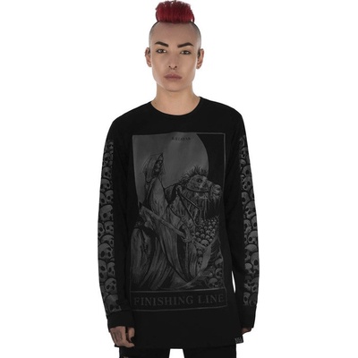 Killstar tričko Finishing Line Long Sleeve Top černá