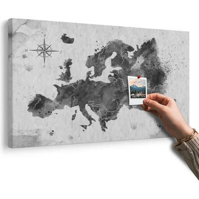 Obraz na korku retro mapa Evropy v černobílém provedení - 150x100 wooden
