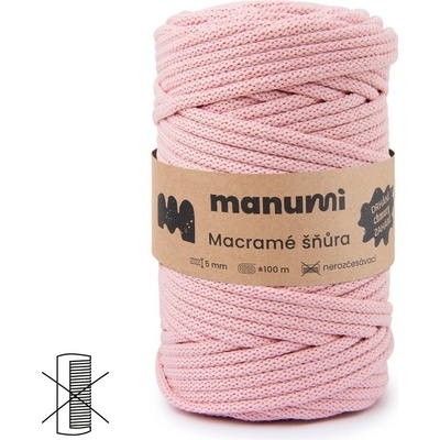Manumi Macramé šňůra 5mm světle růžová - 1 ks