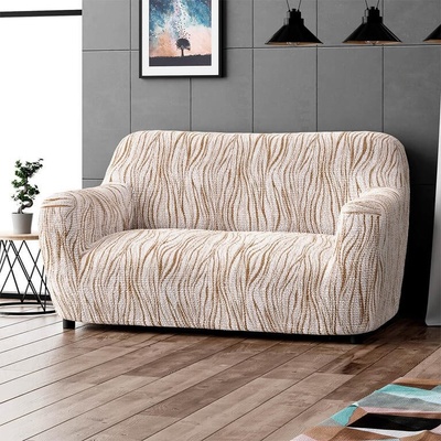 GA.I.CO bielastický potah na sedačku - dvojkřeslo Universo Nový žíhaný béžový 120 - 160 cm – Zbozi.Blesk.cz