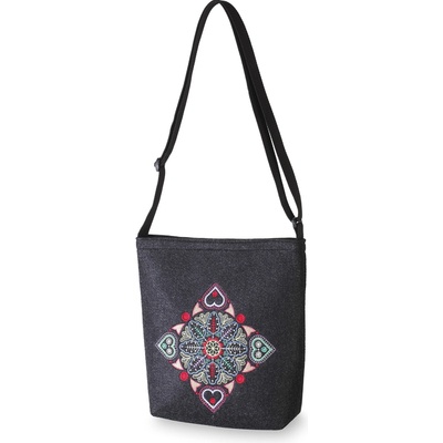 Wooline kabelka dámská filcová barevný ornament černá