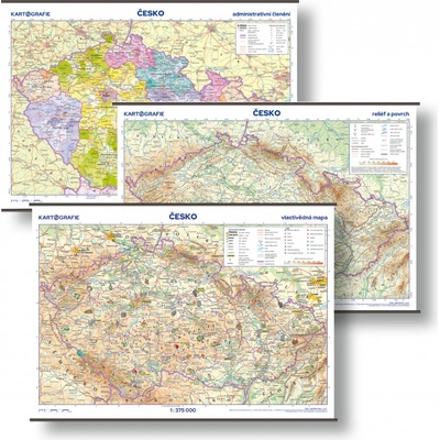 Kartografie PRAHA, a. s. Česko – sada školních nástěnných map – velká