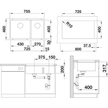 Image 1 of BLANCO SUBLINE 430/270-U (525991)