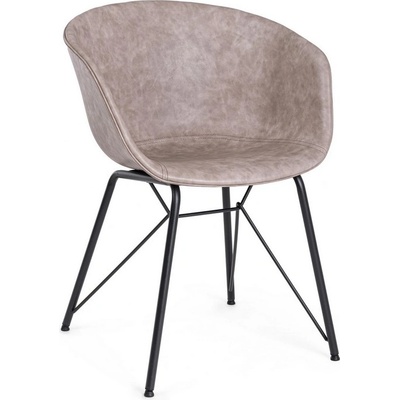 Bizzotto Warhol БЕЖОВ ВИНТИДЖ pu СТОЛ С ЧЕРНА РАМКА (0734330)