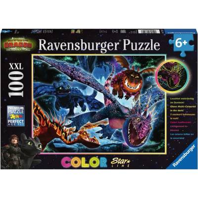 Ravensburger - Puzzle How To Train Your Dragon 100 XXL LEDs - 100 piese