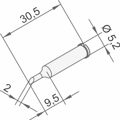 Ersa 0102ADLF20 pájecí hrot zkosený Velikost hrotů 2 mm Obsah 1 ks