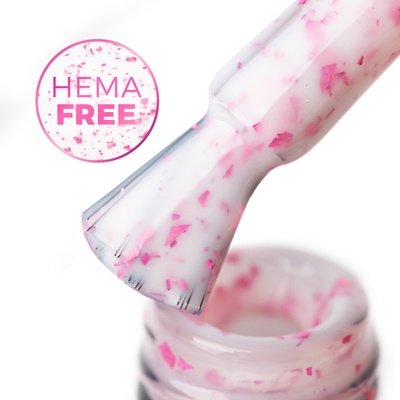 Molly Lac mliečna kaučuková báza s ružovými metalickými plátkami Milk Pink 10 g