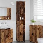vidaXL Шкаф за баня Старо дърво 30 x 35 x 192 см (883342)