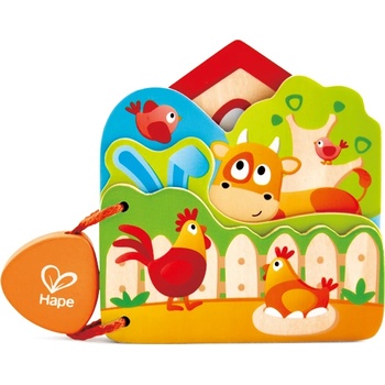 Hape Дървена бебешка книжка Hape - Домашни животни (H0046)