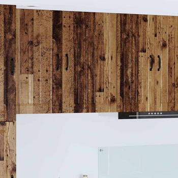 vidaXL Горен кухненски шкаф с рафт с врата Старо дърво 50 x 31 x 80 см (885043)