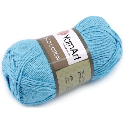 Pletací příze Eco-Cotton 100 g Varianta: 4 (765) modrá azurová, Balení: 1 ks 55046/138279/253504