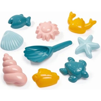 Ecoiffier Лопатка с форма на мида и 8 формички за пясък