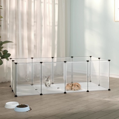 vidaXL 9799.340572 Klec pro malá zvířata PP a ocel průhledná 144 x 74 x 46,5 cm