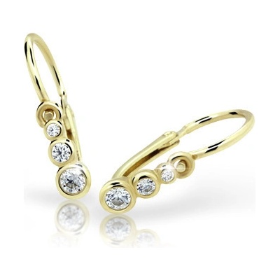 Cutie Jewellery detské náušnice zlaté C2255Z CZ White