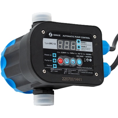 Gmax Пресконтрол EPC-12 с дигитален дисплей и регулиране на границите Gmax - размер 1", мощност 2, 2 kW, честота 50-60 Hz, волтаж 220-240V (0940062)